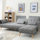 Linen Fabric 5 Seat Sofa Couch Lounges Futon Suite Chaise Set Bed