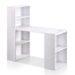Simple Style White Color Study Desk With Book Shelf And Side Storage Student Apartment 1.2m