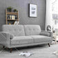 EVELYN 3 Seater Sofa Bed Easy To Clean Polyester Upholstery Rubberwood Legs Grey Color