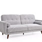 EVELYN 3 Seater Sofa Bed Easy To Clean Polyester Upholstery Rubberwood Legs Grey Color