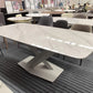 LEONIDA White Crossed Base High-End Stone Top Dining Table Rectangular 1.8-2.2m