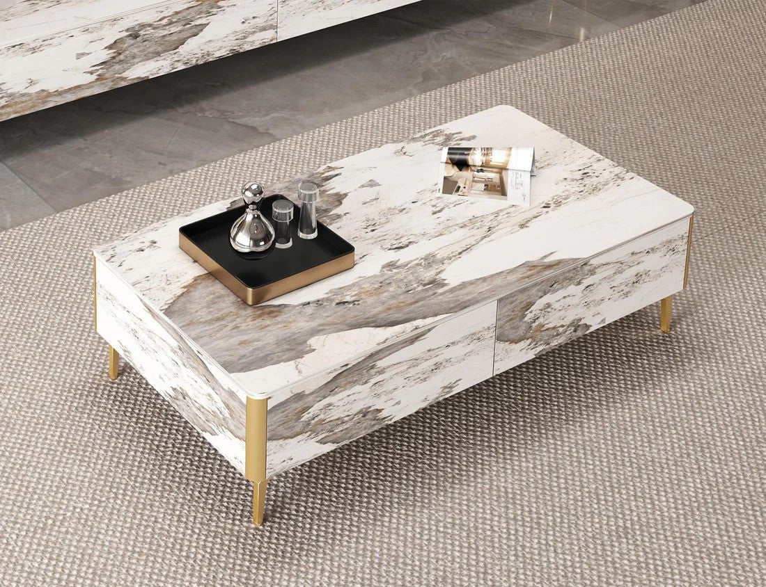 ZEUS Mordern Design Pandora Sintered Stone Living Room Set TV Unit/Coffee Table/Side Table