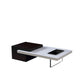 OTTAVIO Designer Black and White Color Slate Top Coffee Table With Transparent Legs and Metal Fruit Tray