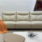 LORELEI Elephant Grey Genuine Leather Three Seat Sofa With Left Hand Side Electric Recliner Electric Sofa Lounge 2.78m