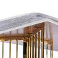 Rectangular Marble Stone Top Dining Table Golden High Gloss Base Frame 1.5m/1.8m