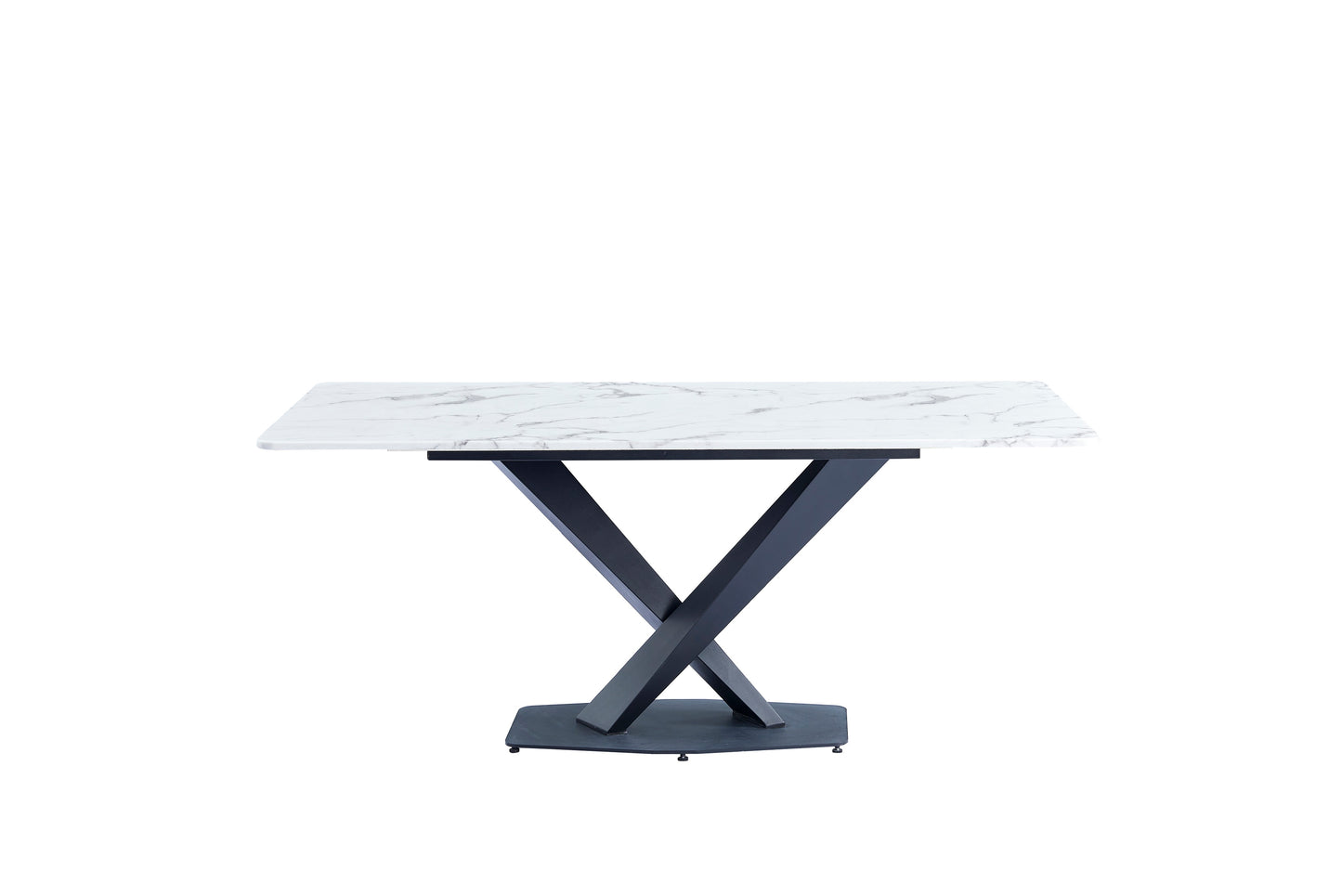 Italian Design Rectangular Round Corner Marble Stone Top Dining Table 1.5m/1.8m