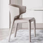 Modern Style Nordic Design Dining Chair Microfiber Leather Wrapped In Light Grey