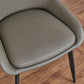 Modern Style PU Leather Luxury Dining Chair Italian Design Steel Leg Grey Color