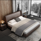 BRIS Luxurious Calf Leather Bed Frame Premium Quality With Steel Legs Queen/King