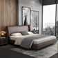 BRIS Luxurious Calf Leather Bed Frame Premium Quality With Steel Legs Queen/King