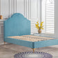 AQUA French Design Retro Velvet Upholstered Bed Frame In Queen Size Only