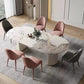 Masima Pandora Paint Oval Sintered Stone Top Dining Table High Gloss Finish 1.8m