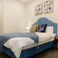 AQUA French Design Retro Velvet Upholstered Bed Frame In Queen Size Only