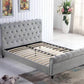 Buttons Style Design Flannelette Fabric High Quality Bed Frame Queen/King Size