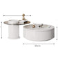LUCIA White Color 2PC Coffee Table Sintered Stone Top Coffee Table Tea Table Side Table
