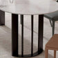 Oval Shape Marble Inspired Dining Table Matte Finish Sintered Stone Top 2 Size