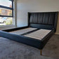 YORDEN Modern Design Genuine Cowhide Leather Bed Frame With Steel Legs Queen/ King