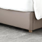 REMY Luxurious Leather Bed Frame Solid Timber Light Grey Colour Queen/King