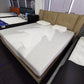 REMY Luxurious Leather Bed Frame Solid Timber Light Grey Colour Queen/King