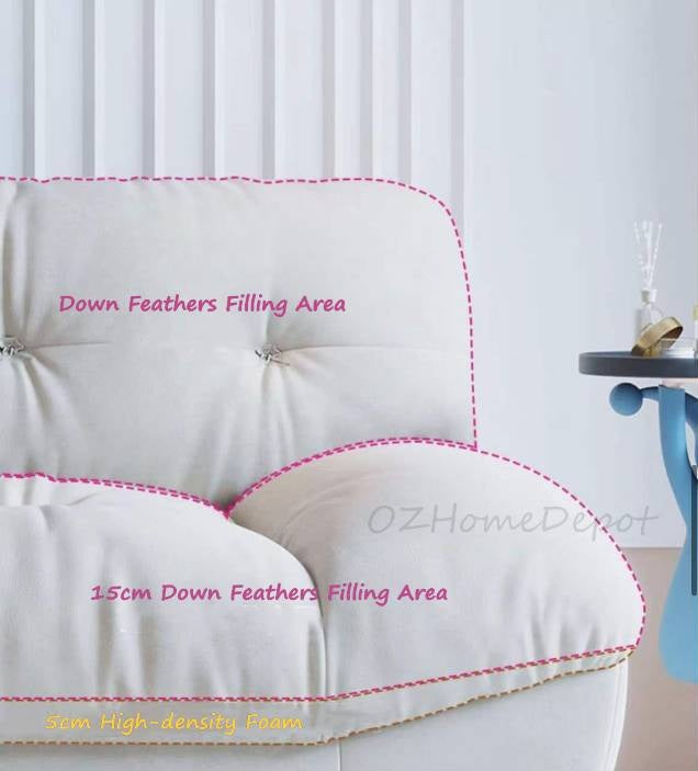 Modern Design Cloud Down Cushion Deep Seating Style 3 Seaters Fabric Sofa 2.4m/2.8m