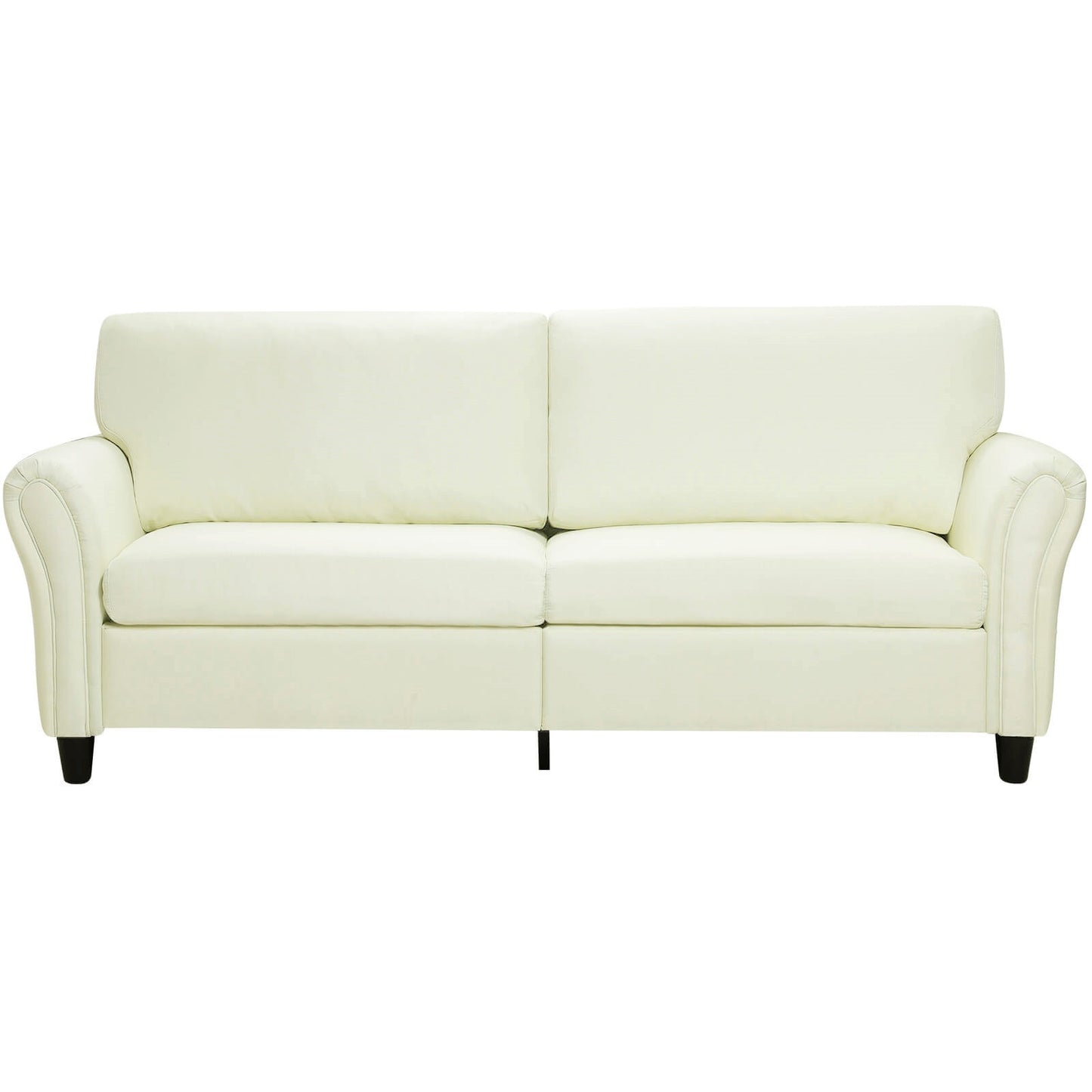 TRANA Miniminal Design Cream Color Two Seater Fabric Sofa Polyester Upholstery