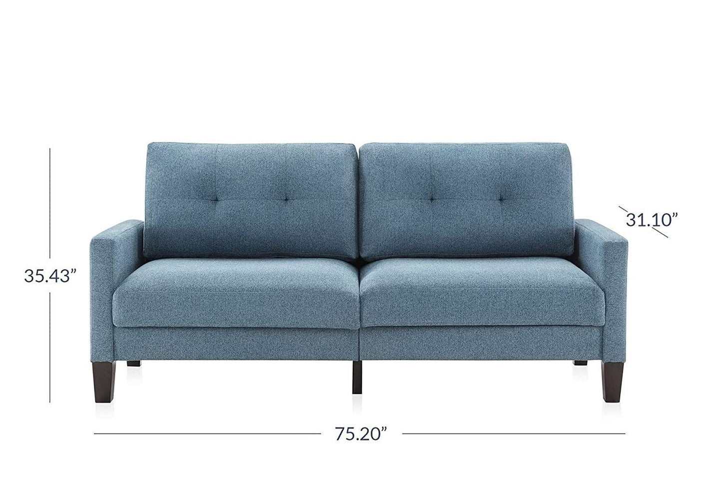 WEDGE Modern Simply Design Small 2 Seat Fabric Sofa Apartment Sofa Multi-color