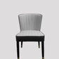Italian Design Dining Chair PU Leather Backrest And Arm Wooden Leg In Light Grey