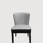 Italian Design Dining Chair PU Leather Backrest And Arm Wooden Leg In Light Grey