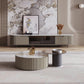Keesley Nesting Coffee Table Set Glossy Sintered Stone Top Coffee Table With Glass Top Side Table