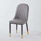 Nordic Style High Back Luxury PU Leather Steel Legs Dining Chair In Grey