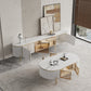 LUCAS Coffee Table White Sintered Stone Top Golden Color Legs Mordern Design Tea Table