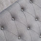 Modern Design Linen Fabric Steel Tufted Upholstered Wooden Bed Frame Grey Color Queen Size