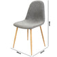 Trendy Residential Design Dining Chairs Retro Wooden Look Steel Leg Fabric Seat