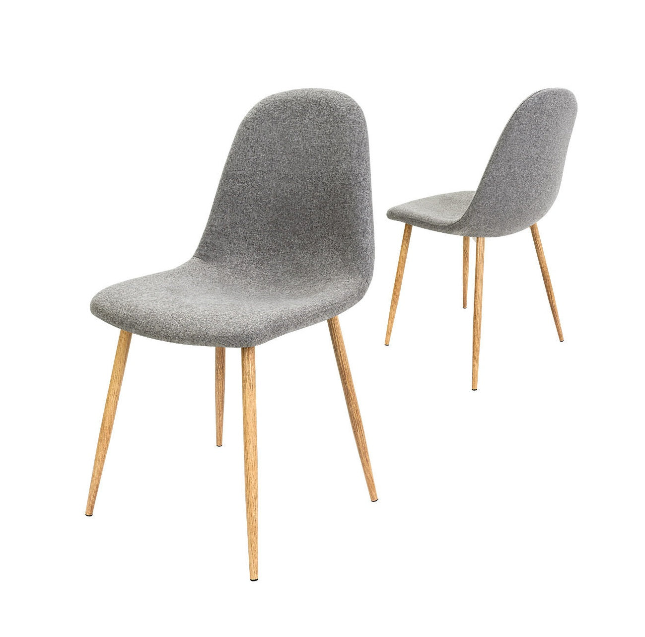 Trendy Residential Design Dining Chairs Retro Wooden Look Steel Leg Fabric Seat