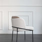 Modern Style Fabric Dining Chair With PU Leather Backrest Steel Frame And Legs