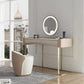 TRAGO Ceramic Table Top Dressing Table Vanity Set With Stool With LED Mirror