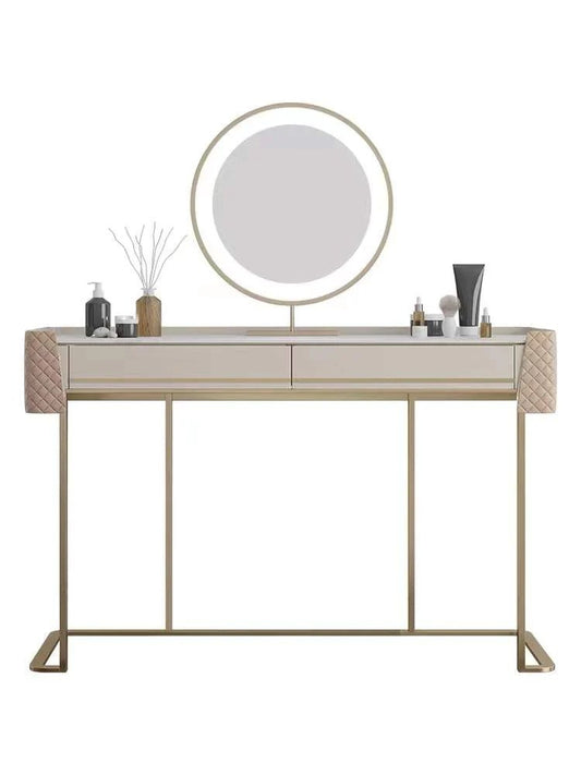 TRAGO Ceramic Table Top Dressing Table Vanity Set With Stool With LED Mirror
