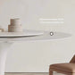 Solana White Sintered Stone Marble Effect Round Dining Table With Lazy Susan